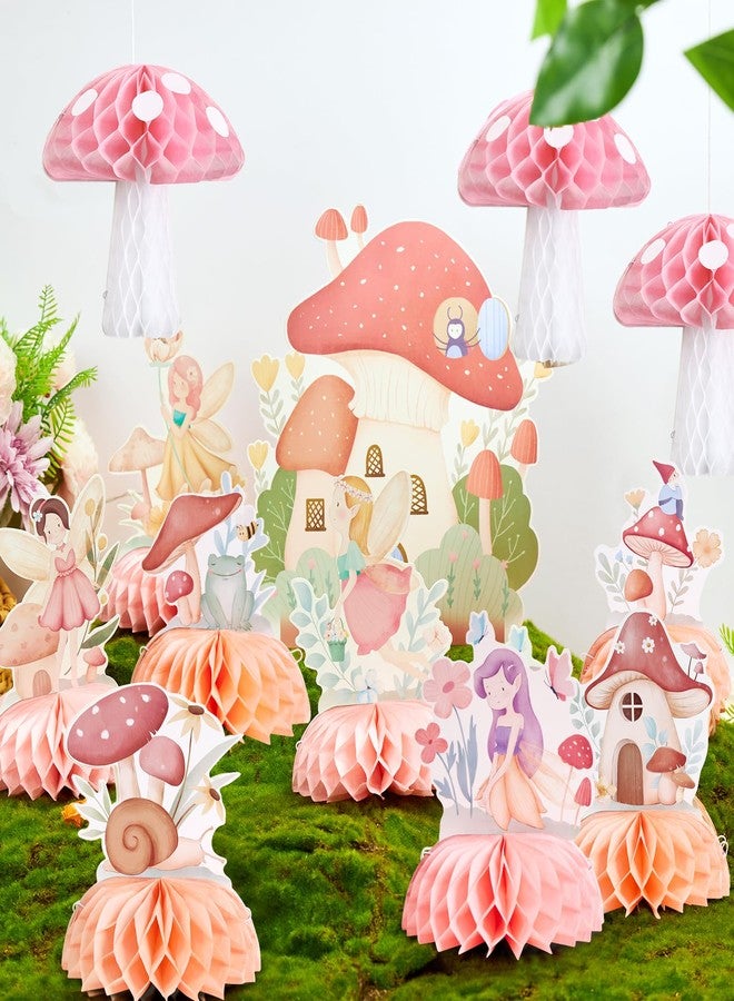 SUNBEAUTY 12 PCS Fairy First BirthdayHoneycomb Centerpieces for Tables Mushroom Honeycomb Centerpieces Birthday Party Decorations Fairy Party Decor Mushroom Party Dcorations - Image 4